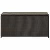 vidaXL Outdoor Storage Box | Brown | Polyethylene rattan, Powder-coated steel
