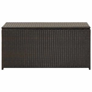 vidaXL Outdoor Storage Box | Brown | Polyethylene rattan, Powder-coated steel