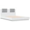 vidaXL Bed Frame with LED without Mattress White 135x190 cm Double