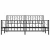 vidaXL Metal Bed Frame without Mattress with Footboard Black 193x203cm