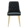 Venture Home Dining Chairs 2 pcs Velvet Deluxe Velvet Black and Brass