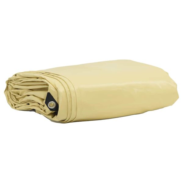 vidaXL Tarpaulin 650g / m&sup2; Beige 3 x 4 m Canvas with PVC Coating