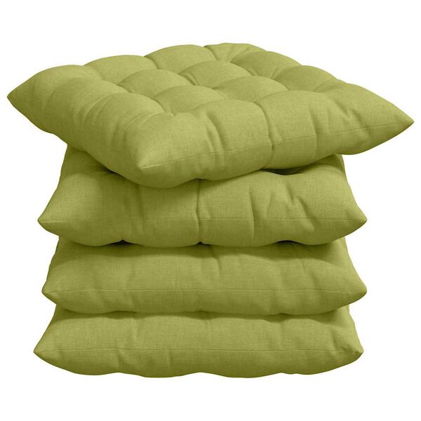 vidaXL Seat Cushions 2 pcs Light Green 40 x 40 x 6 cm Fabric
