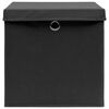 vidaXL Storage Boxes with Covers 4 pcs 28x28x28 cm Black