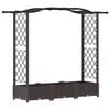 vidaXL Raised Bed with Trellis and Roof Brown 169 x 40 x 125 cm PP