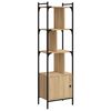 vidaXL Bookcase with Door Sonoma Oak 44,5x30x154,5 cm Engineered Wood
