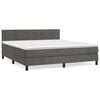 vidaXL Box Spring Bed with Mattress Dark Grey 180x200 cm Velvet