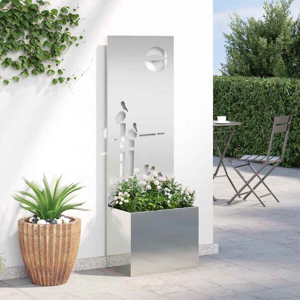 vidaXL Garden Privacy Screen Silver 50 x 140 cm Galvanised steel