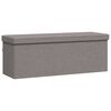 vidaXL Storage Bench Foldable Light Grey Faux Linen