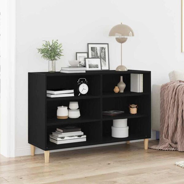 vidaXL Sideboard Black Oak 103.5 x 35 x 70 cm Engineered Wood