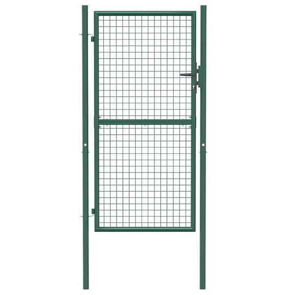vidaXL Fence Gate Steel 100x175 cm Green