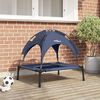vidaXL Dog Bed Folding Manual Navy Blue 92 x 77 x 82.5 cm Steel