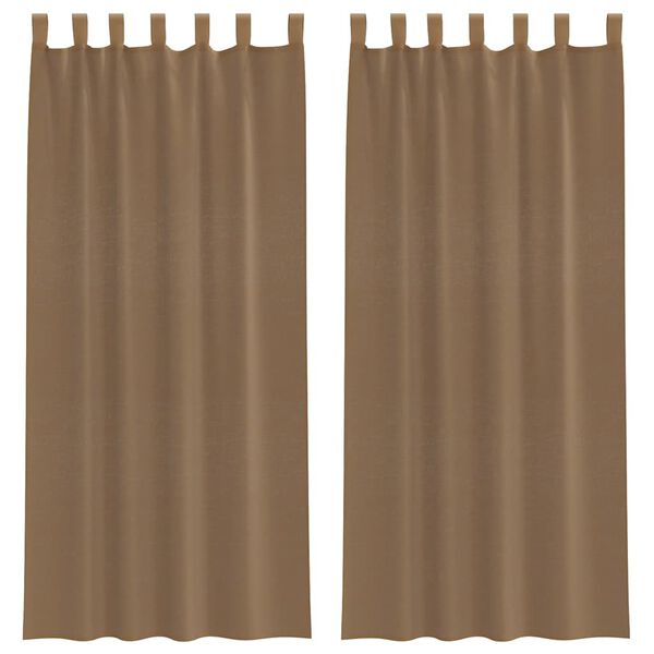 vidaXL Voile Curtains with Loops 2 pcs Light Brown 140x245 cm