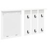 vidaXL Wall-Mounted Coat Rack Wall-Mounted White 85 x 10 x 45 cm