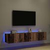 vidaXL TV Wall Cabinet 2 pcs Old Wood 80 x 35 x 31 cm Engineered Wood