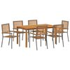 vidaXL Garden Dining Set 7 pcs Grey Poly rattan