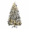 vidaXL Fake Hinged Christmas Tree | Green and white