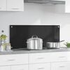 vidaXL Kitchen Backsplash Black 100 x 40 cm Tempered Glass