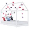 vidaXL Kids Bed Frame White Solid Pine Wood 90x200 cm