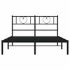vidaXL Metal Bed Frame without Mattress with Headboard Black 150x200cm