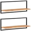 vidaXL Wall Shelves 2 pcs 100x24x35 cm Solid Wood Acacia and Steel