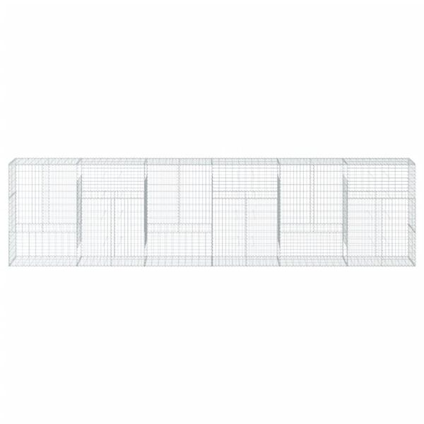 vidaXL Gabion Basket with Cover 600x50x150 cm Galvanised Iron