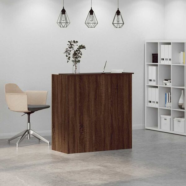 vidaXL Reception Desk Brown Oak 100x50x103.5 cm Engineered Wood