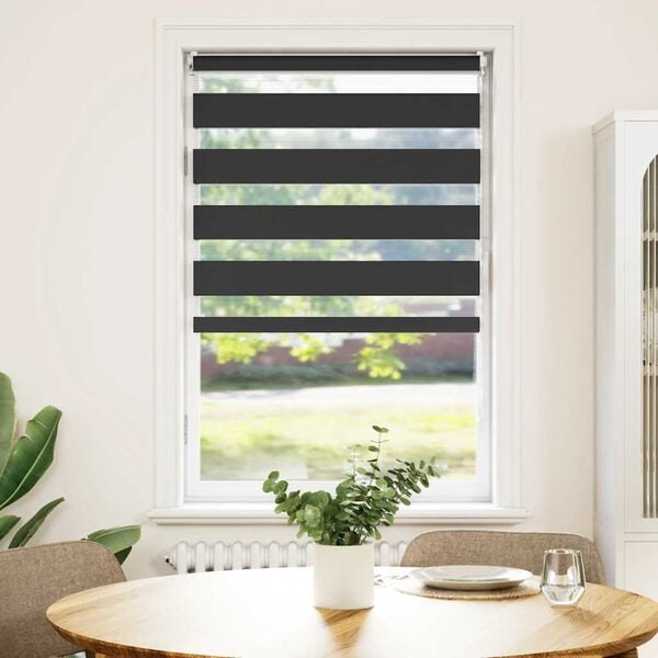 vidaXL Zebra blind 50.9x100 cm Fabric Width 46.7 cm black