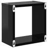 vidaXL Wall Cube Shelves 4 pcs High Gloss Black 26x15x26 cm