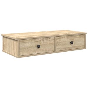 vidaXL Wall Shelf with Drawers Sonoma Oak 80x34x17 cm Engineered Wood