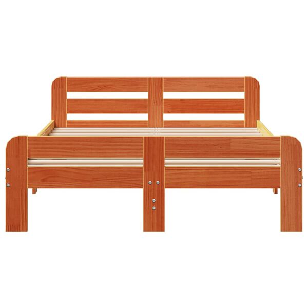 vidaXL Bed Frame without Mattress Wax Brown 120x200 cm Solid Wood Pine