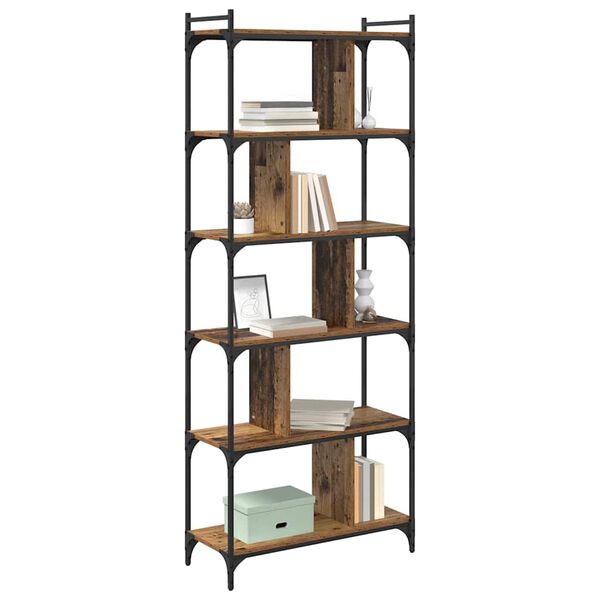 vidaXL Bookcase Old wood 76 x 32 x 192 cm Engineered wood