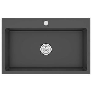 vidaXL Handmade Kitchen Sink Black Stainless Steel