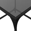vidaXL Coffee Table with Black Glass Top 50x50x40 cm Steel