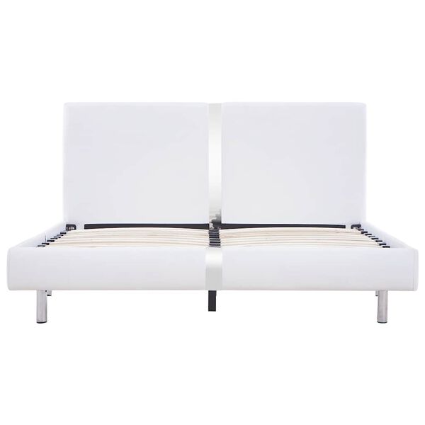 vidaXL Bed Frame without Mattress White Faux Leather 135x190 cm Double