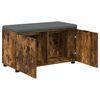 vidaXL Hall Bench with Cushion with Storage Smoked Oak 80 x 46 x 46 cm