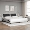 vidaXL Bed Frame without Mattress "Zadar" White and Black 200x200 cm Faux Leather