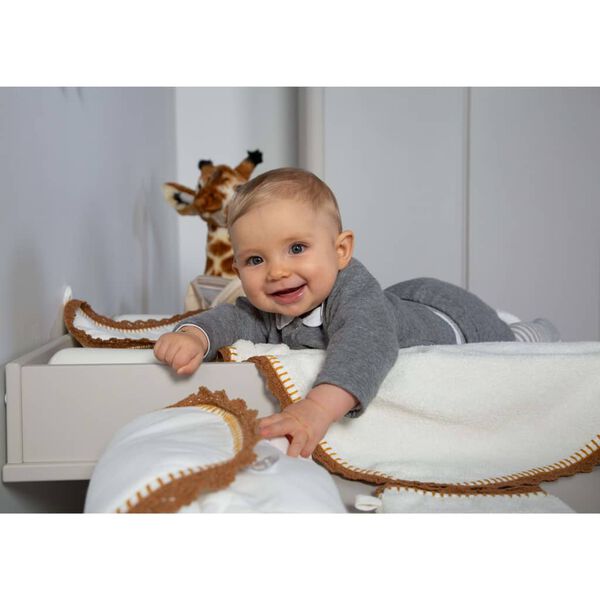 CHILDHOME Changing Mat Angel Jersey Crochet Ecru