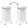vidaXL Lectern with Wheels & Drawer White 55x55x107 cm Engineered Wood