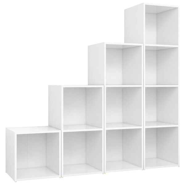 vidaXL 4 Piece TV Cabinet Set White Engineered Wood