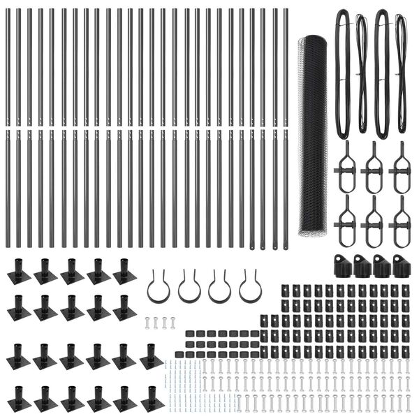 vidaXL Fence Post Grey 50 x 1.2 m (13 mm mesh) Steel and PVC