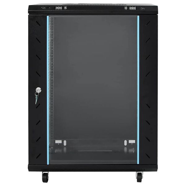 vidaXL 15U Network Cabinet 19" IP20 Black 60x45x86 cm