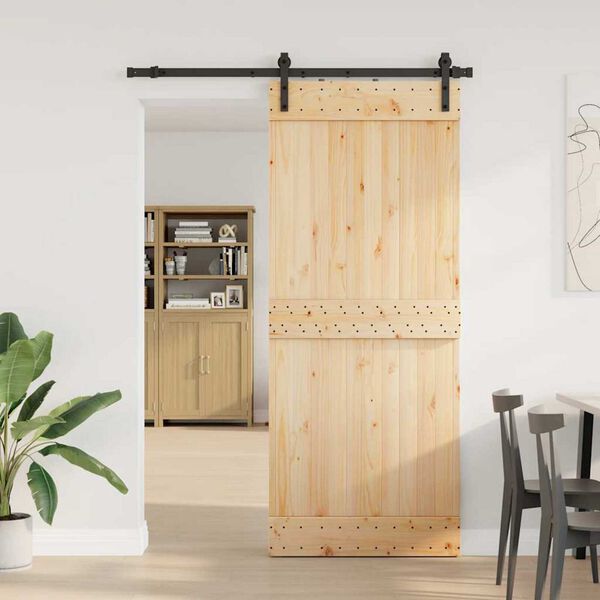 vidaXL Sliding Door with Hardware Set 85x210 cm Solid Wood Pine