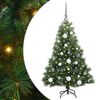 vidaXL Artificial Christmas Tree with 150 LEDs Green 120 cm PE and PVC