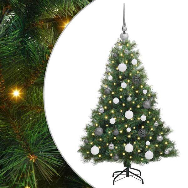 vidaXL Artificial Christmas Tree with 150 LEDs Green 120 cm PE and PVC