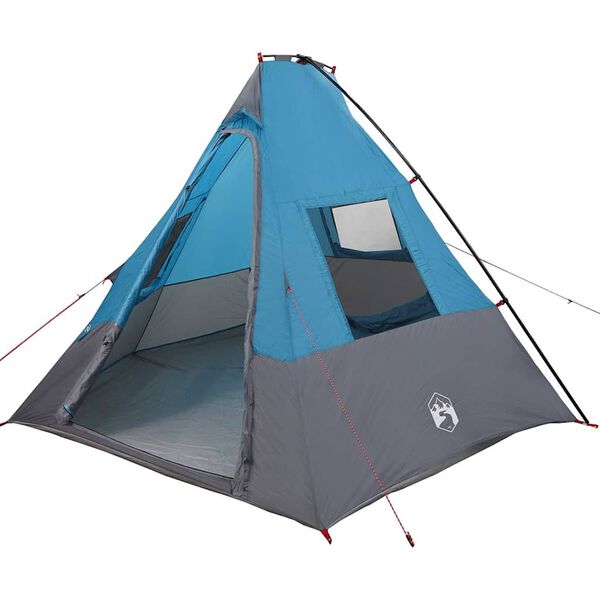 vidaXL Tipi Tent with Roof Blue 383 x 338 x 217 cm Taffeta