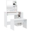 vidaXL Dressing Table Set High Gloss White 86.5x35x136 cm