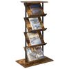 vidaXL Magazine Rack Smoked Oak 68 x 40 x 123.5 cm Engineered Wood