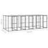 vidaXL Outdoor Dog Kennel Steel with Roof 12.1 m&sup2;