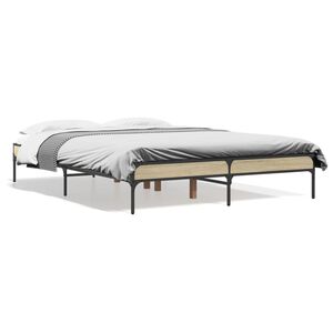 vidaXL Bed Frame without Mattress Sonoma Oak 135x190 cm Double